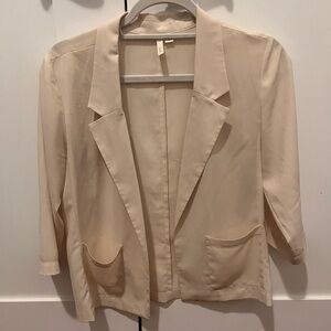 Frenchi Cream Open-Front Blazer Jacket